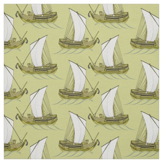 Segelboote Ozean Grün Stoff (Muster)