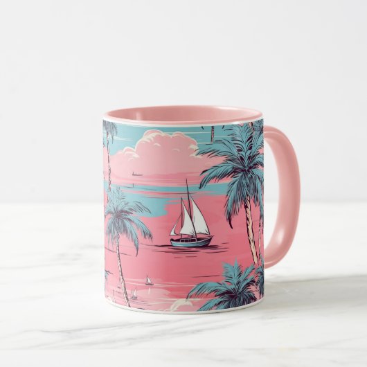 Segelboote & Palmen Tasse (VorderseiteRechts)