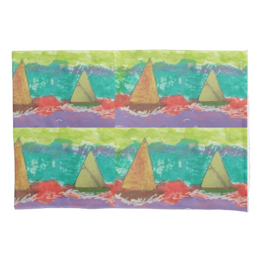 Segelboote Pillowcase Kissenbezug (Vorderseite)