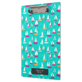 Segelboote Pink & Aqua Muster Klemmbrett (Links)