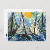 Segelboote Postkarte (Vorne/Hinten)