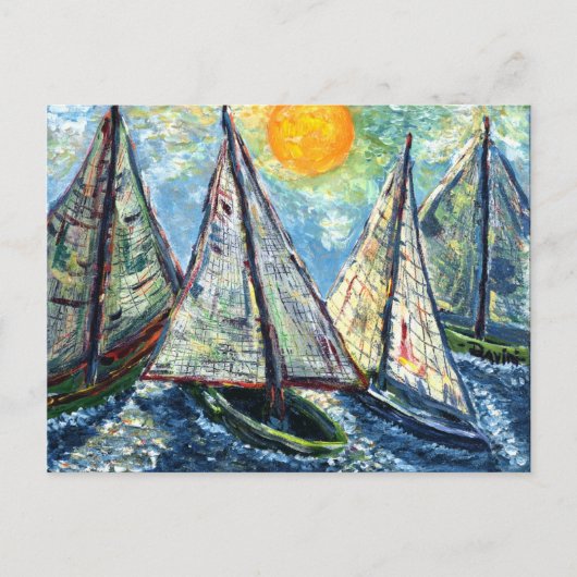 Segelboote Postkarte (Vorderseite)
