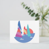 Segelboote Postkarte (Stehend Vorderseite)