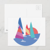 Segelboote Postkarte (Vorne/Hinten)