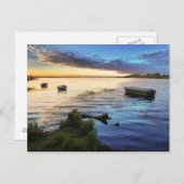 Segelboote reflektieren vom Sonnenuntergang Postkarte (Vorne/Hinten)