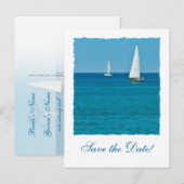 Segelboote Save the Date Postkarten (Vorne/Hinten)