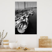Segelboote Schwarz-Weiß-Poster Poster (Küche)