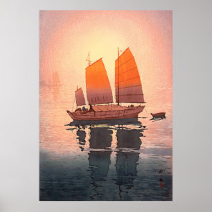 Segelboote, Segelboote, Morgen, Yoshida Hiroshi Poster