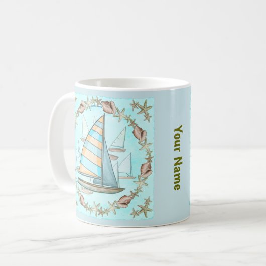 Segelboote-Tasse Kaffeetasse (Vorderseite Links)