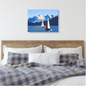 Segelboote und Berge Leinwanddruck (Insitu (Schlafzimmer))