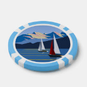 Segelboote und Berge Pokerchips (Einzeln)