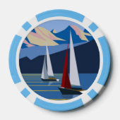 Segelboote und Berge Pokerchips (Rückseite)