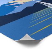 Segelboote und Berge Poster (Ecke)