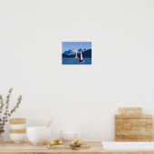 Segelboote und Berge Poster (Küche)