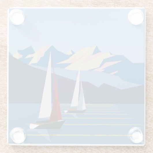 Segelboote und Foto Glasuntersetzer (Rückseite)
