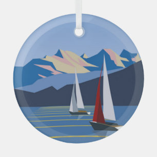 Segelboote und Foto Ornament Aus Glas
