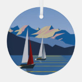 Segelboote und Foto Ornament Aus Glas (Rückseite)