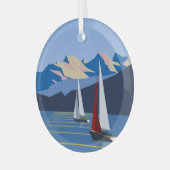 Segelboote und Foto Ornament Aus Glas (Vorderseite links)