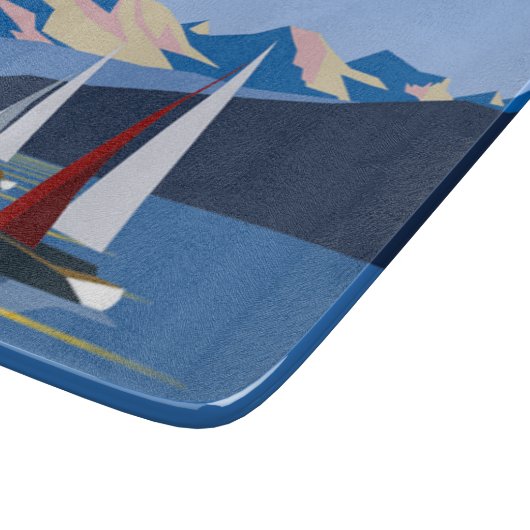 Segelboote und Foto Schneidebrett (Ecke)