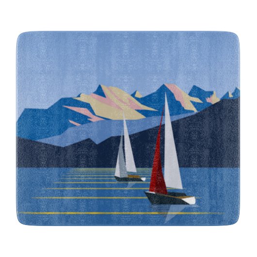 Segelboote und Foto Schneidebrett (Vorderseite)