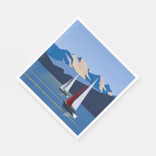 Segelboote und Foto Serviette (Ecke)
