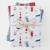 Segelboote und Leuchttürme Umhüllungspapier-Set Geschenkpapier Set (Beispiel)