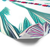 Segelboote und Meereslebewesen Abstrakte Strandkun Poster (Ecke)