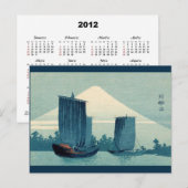 Segelboote und Monte Fuji 2012 Kalender Postkarte (Vorne/Hinten)