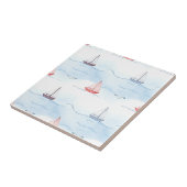 Segelboote und Möwen Nahtloses Muster Fliese (Seite)
