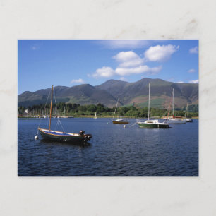 Segelboote und Skiddaw Cumbria England Postkarte