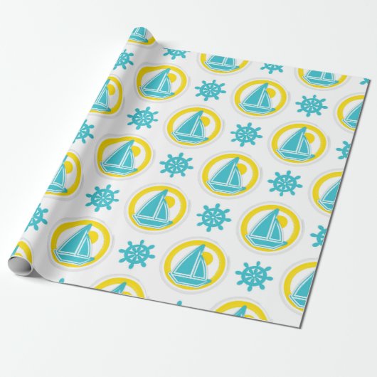 Segelboote und Sonnenuntergänge Geschenkpapier (Ungerollt)