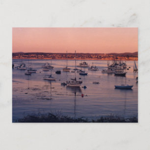 Segelboote und Sonnenuntergänge Postkarte