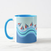 Segelboote und Wellen Tasse (Links)