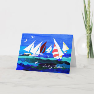 Segelboote Vatertagskarte - Walisischer Gruß Karte