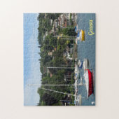 Segelboote verankert am Genfer See Schweiz Puzzle (Vertikal)