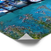 Segelboote, vertäut an blauen Gewässern Poster (Ecke)