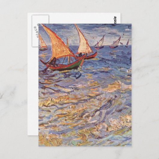 Segelboote - Vincent Van Gogh Postkarte (Vorne/Hinten)
