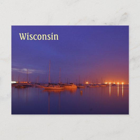 Segelboote von Wisconsin in Jachthafen bei dusk Po Postkarte (Vorderseite)