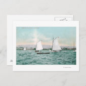 Segelboote vor Alameda Beach Alameda, CA Postkarte (Vorne/Hinten)