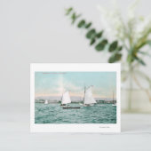 Segelboote vor Alameda Beach Alameda, CA Postkarte (Stehend Vorderseite)