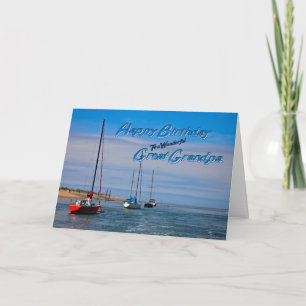 Segelboote vor Anker Geburtstag für Großvater Karte