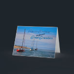 Segelboote vor Anker Geburtstag Groß Grandson Karte<br><div class="desc">Eine Reihe von Segelbooten vor Anker auf einem ruhigen Meer.</div>