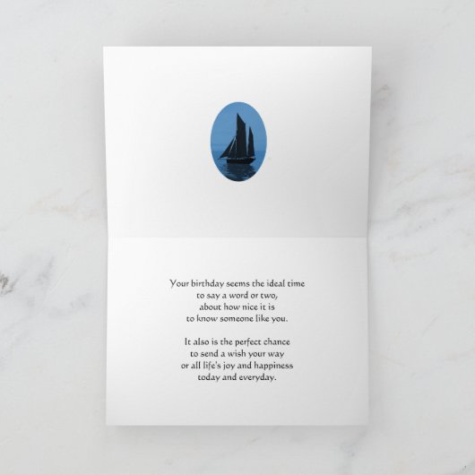 Segelboote vor Anker Geburtstagkarte Karte (Innenseite)