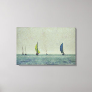 Segelboote wickelten Grafik-Leinwand ein Leinwanddruck