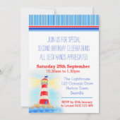 Segelbootjungs zum zweiten Geburtstag laden ein Einladung (Rückseite)