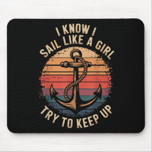 Segelbootkapitän und Segelbootsegler Mousepad