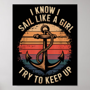 Segelbootkapitän und Segelbootsegler  Poster