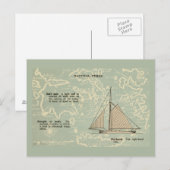 Segelbootnautikbegriffe Postkarte (Vorne/Hinten)