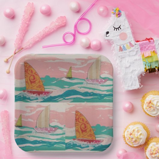 Segelbootpapierplatte Pappteller (Party)