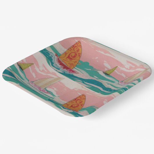 Segelbootpapierplatte Pappteller (Gewinkelt)